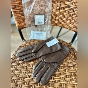 Brown Leather TECH Gloves
